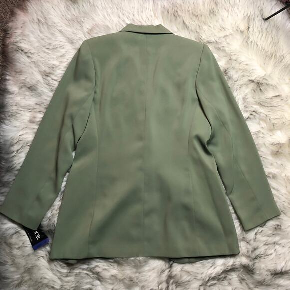 Vintage Deadstock 90s Sag Harbor NWT Pistachio Green Seasonless Twill Blazer - Picture 12 of 16